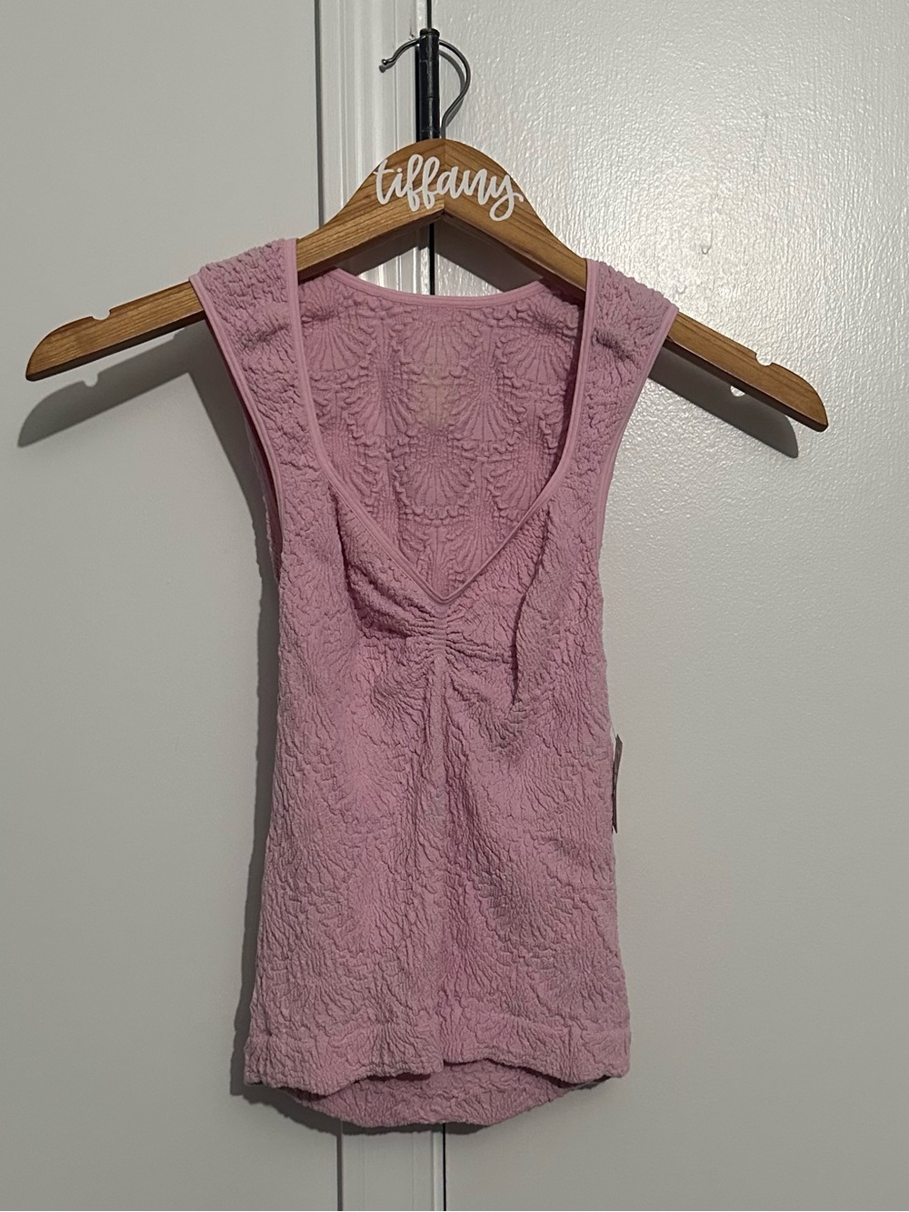 Free People Dusty Rose Textured V-Neck Tank